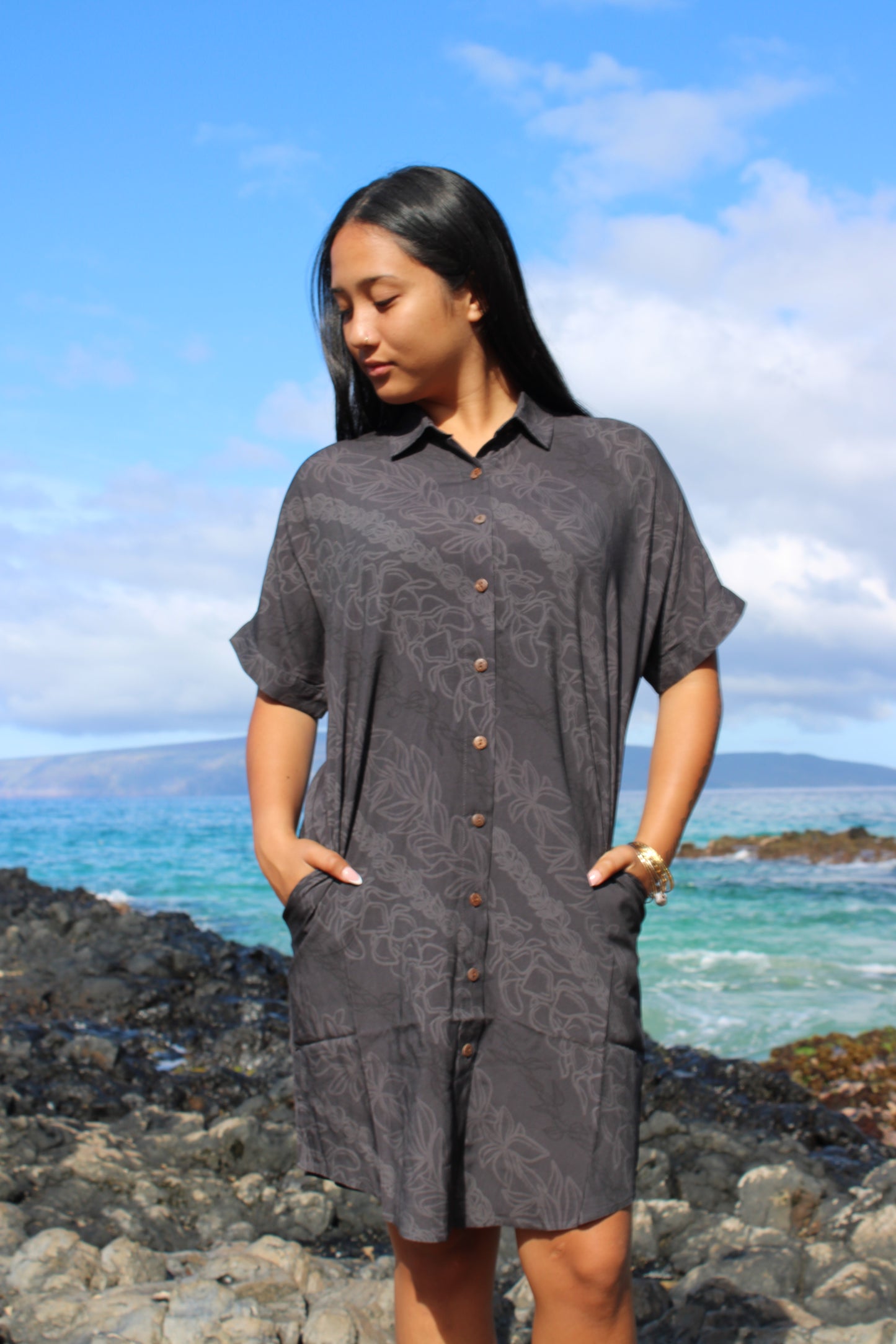 Wahine Lei Shirt Dress
