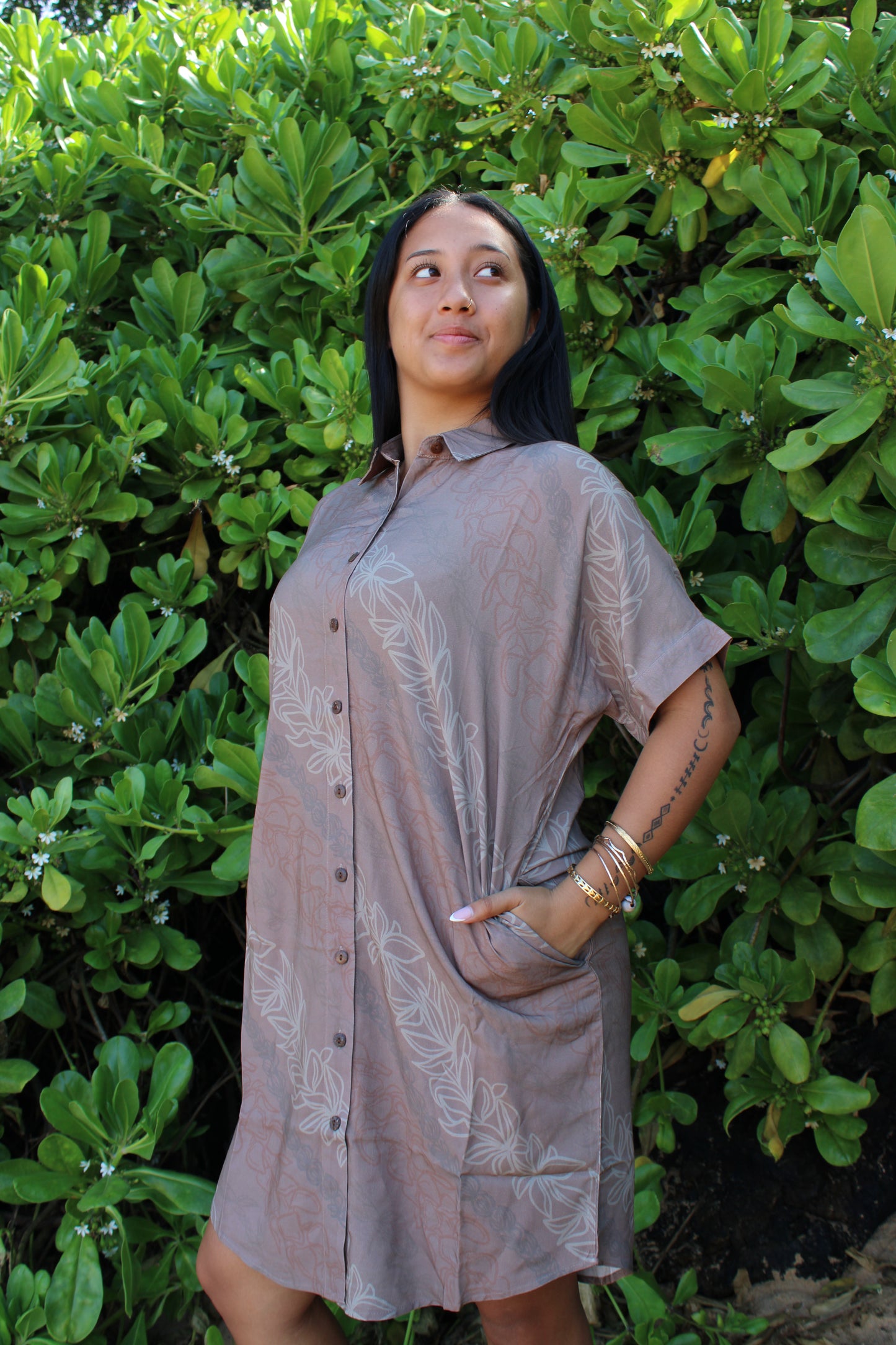 Wahine Lei Shirt Dress
